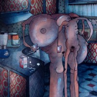 Peinture: 3 heures du mat, un verre de lait frais