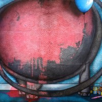 Peinture: Éléphant peint en rose