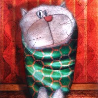 Peinture: Chat de soirée