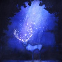 Peinture: Cerf de nuit