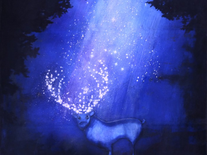 Peinture: Cerf de nuit