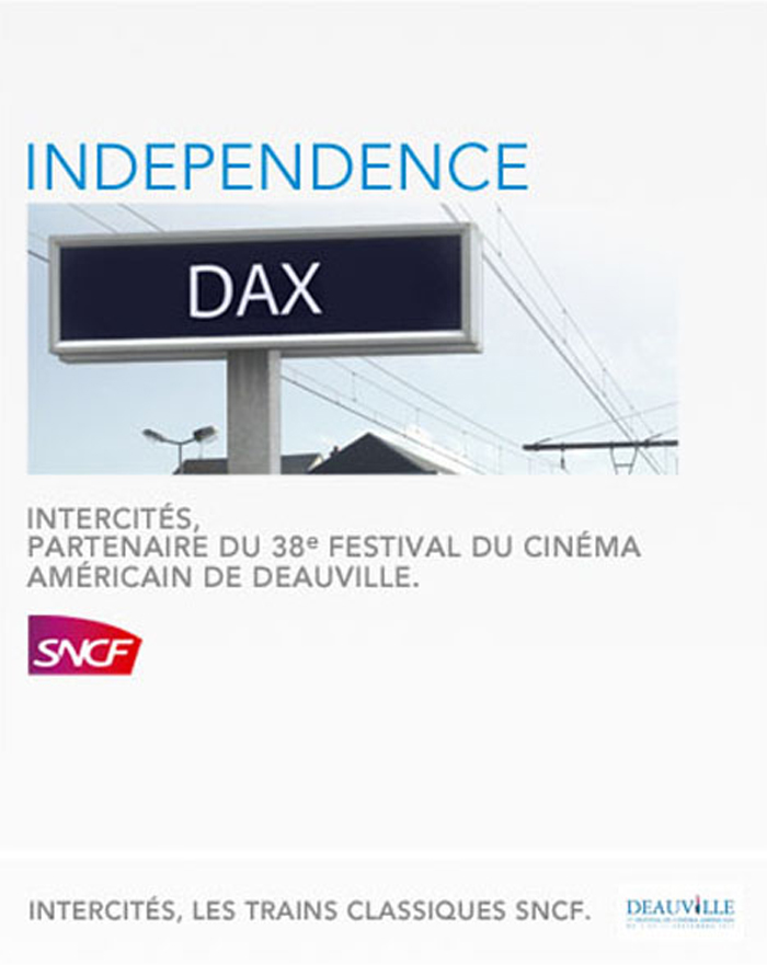 Publicité SNCF et le Festival du cinéma Américain de Deauville