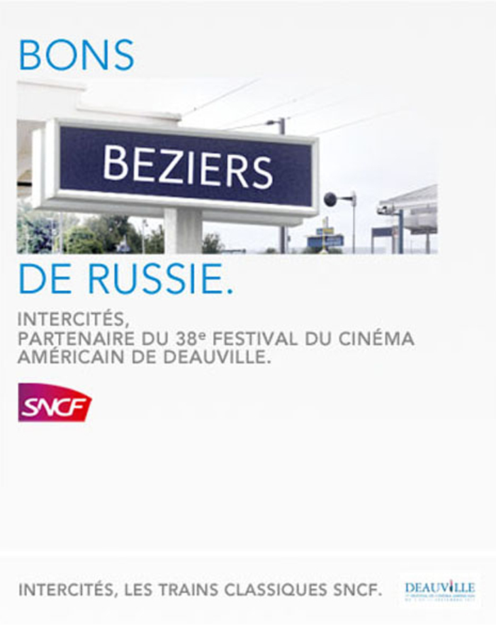 Publicité SNCF et le Festival du cinéma Américain de Deauville