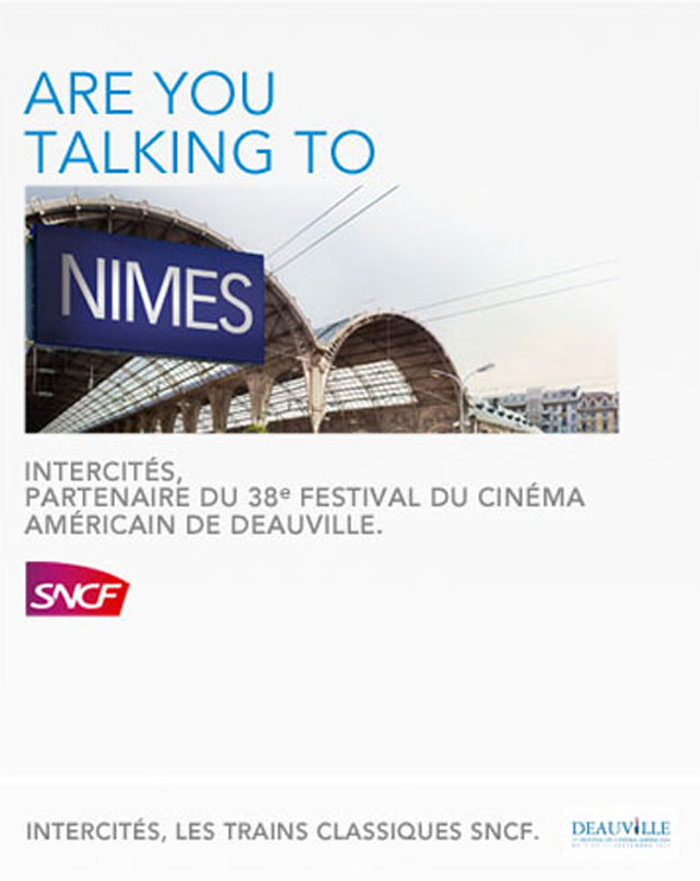 Publicité SNCF et le Festival du cinéma Américain de Deauville