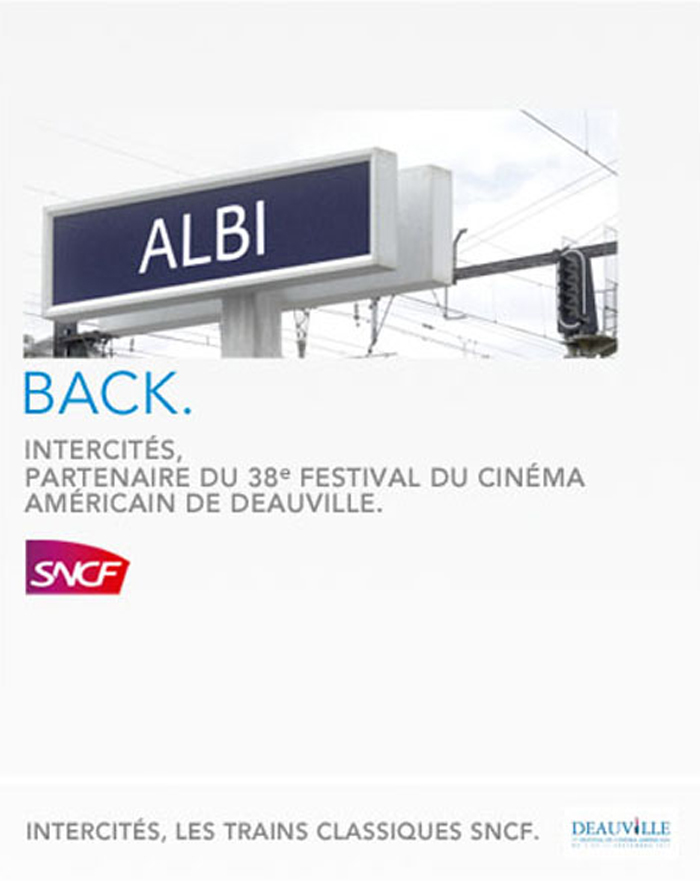 Publicité SNCF et le Festival du cinéma Américain de Deauville