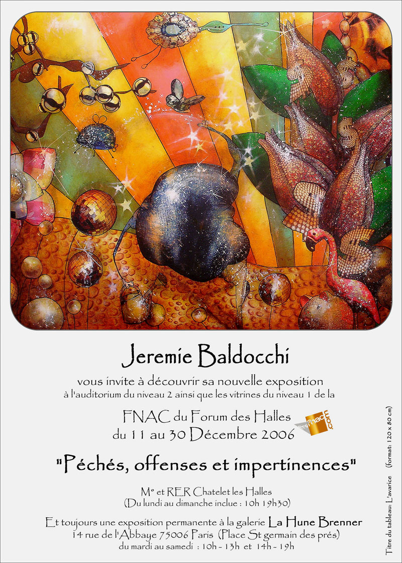 Invitation exposition peinture de Jérémie Baldocchi