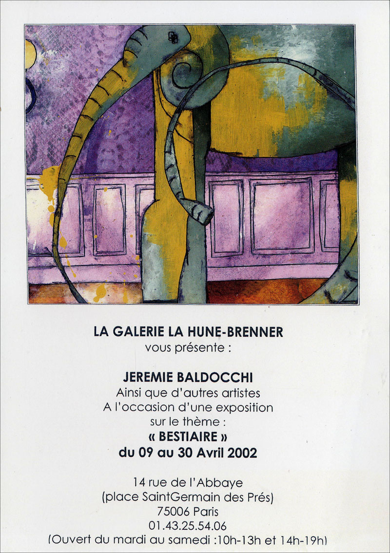 Invitation exposition peinture de Jérémie Baldocchi