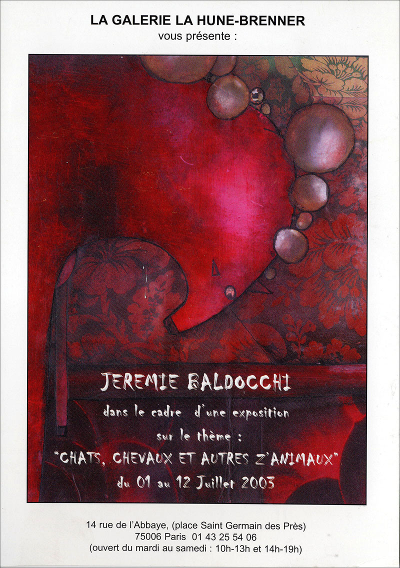 Invitation exposition peinture de Jérémie Baldocchi