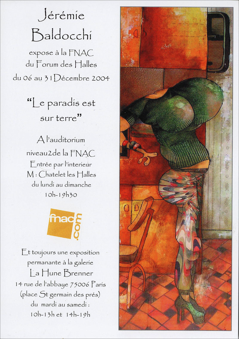 Invitation exposition peinture de Jérémie Baldocchi