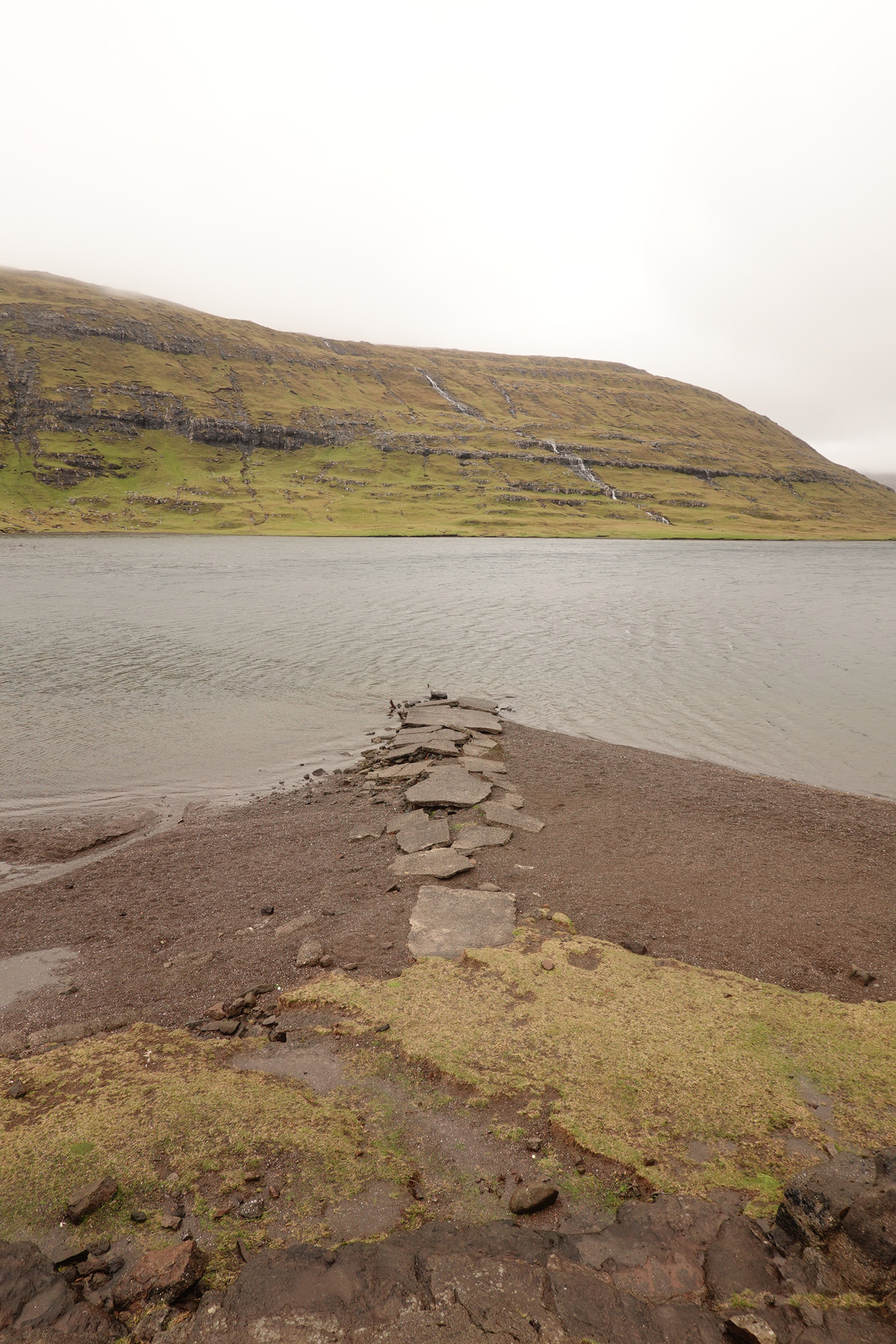 Lac Sørvágsvatn / Leitisvatn sur l’île Vágar des Îles Féroé