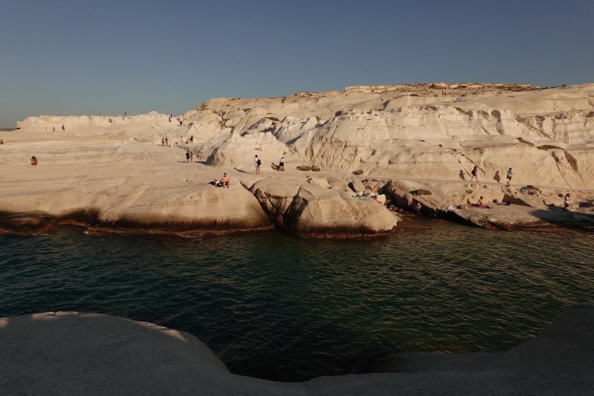 Ma visite de la plage Sarakiniko sur l'île Milos en Grèce