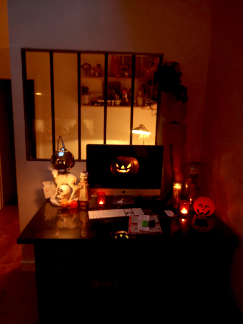 Décoration et soirée d'Halloween de mon atelier