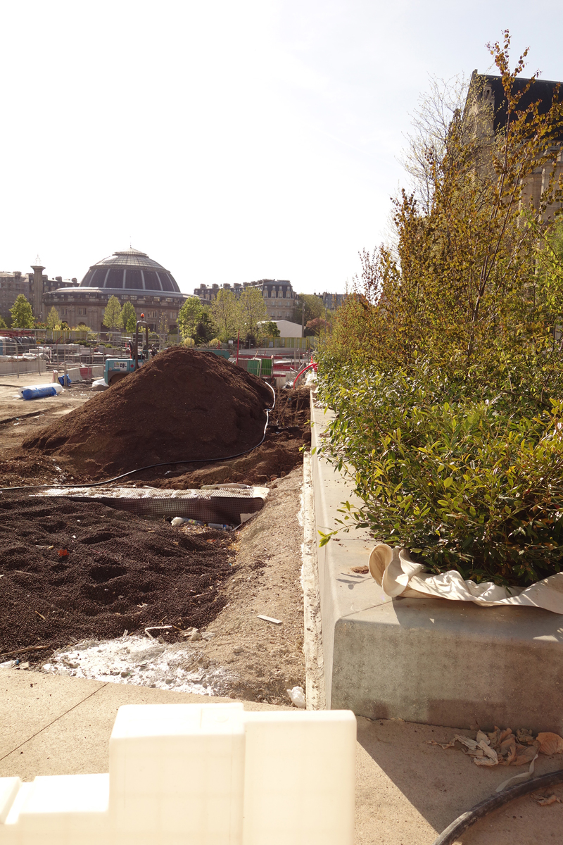 Travaux des jardins du Forum des Halles