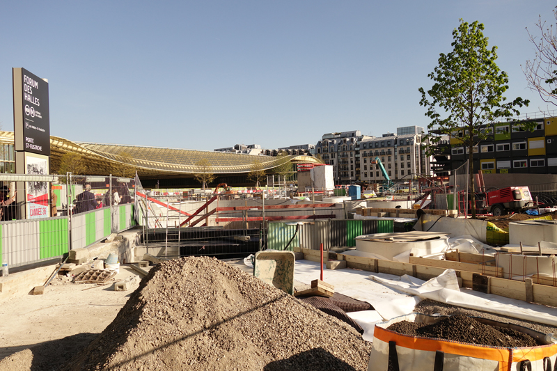 Travaux des jardins du Forum des Halles