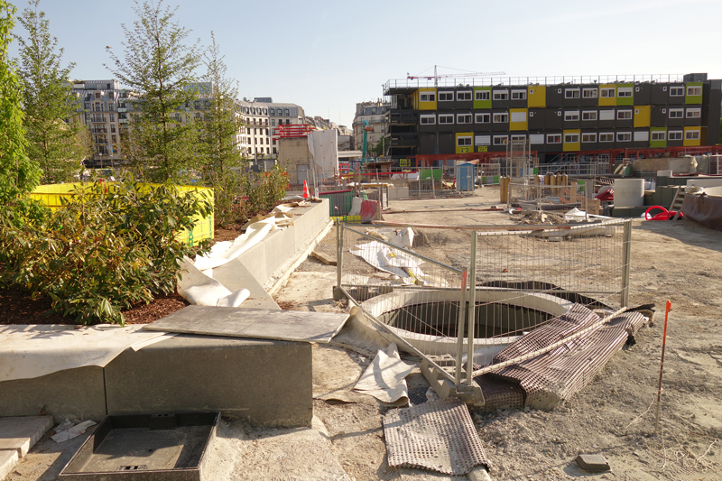 Travaux des jardins du Forum des Halles