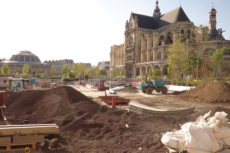 Travaux des jardins du Forum des Halles