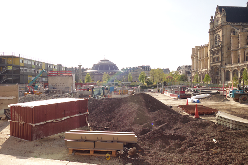 Travaux des jardins du Forum des Halles