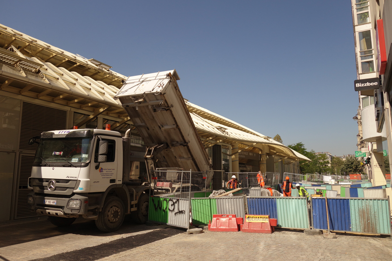 Travaux aux Forum des Halles en Août 2016