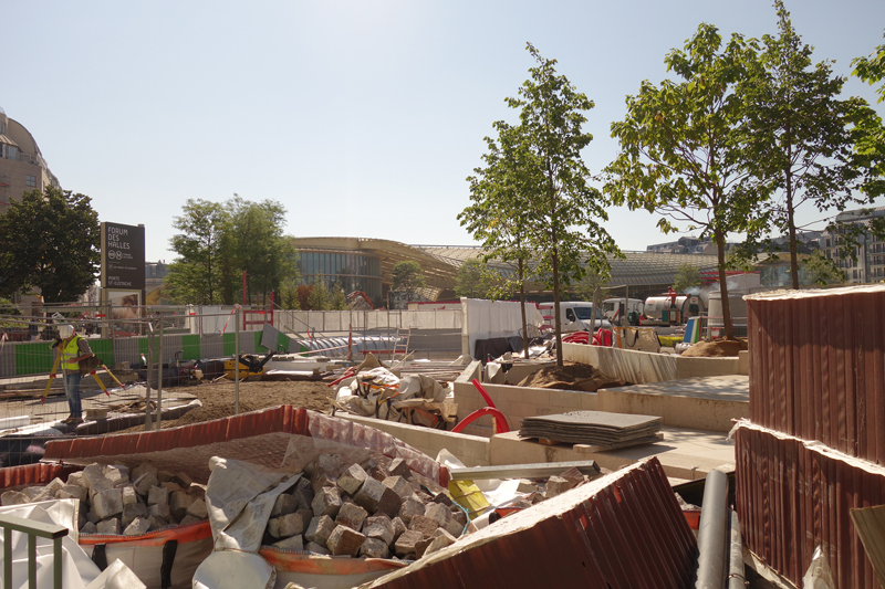 Travaux aux Forum des Halles en Août 2016