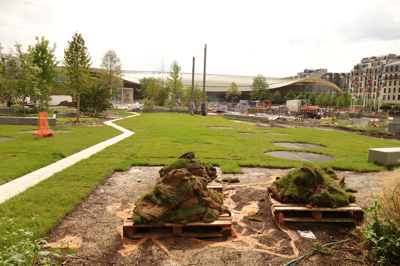 Travaux des jardins du Forum des Halles