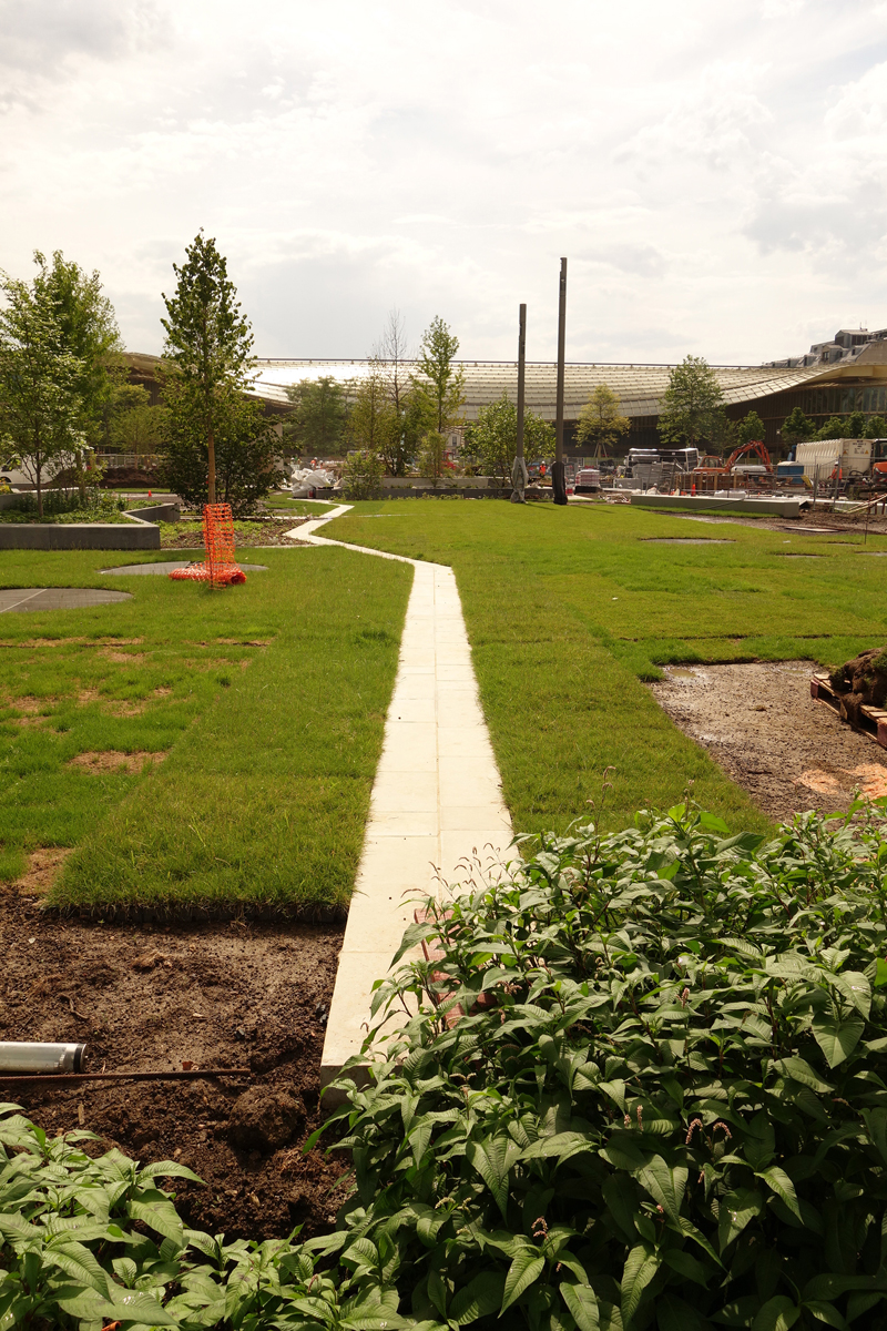 Travaux des jardins du Forum des Halles