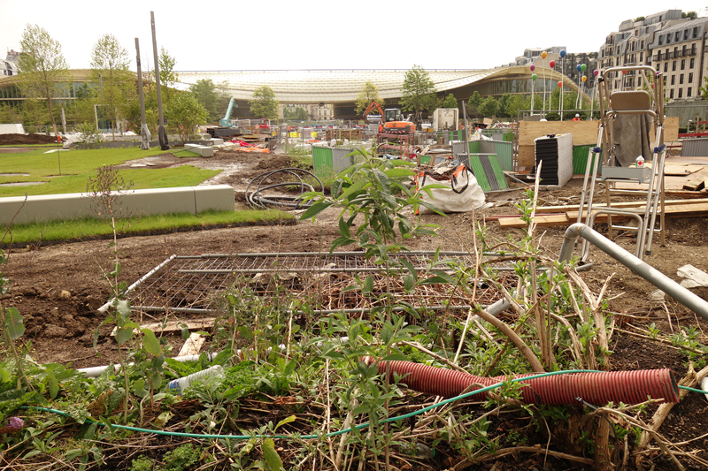 Travaux des jardins du Forum des Halles