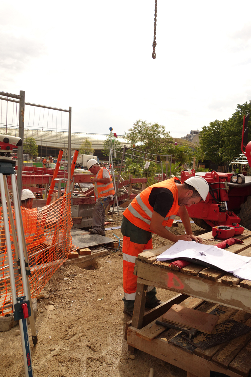 Travaux des jardins du Forum des Halles