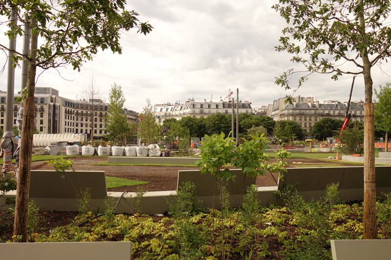 Travaux des jardins du Forum des Halles