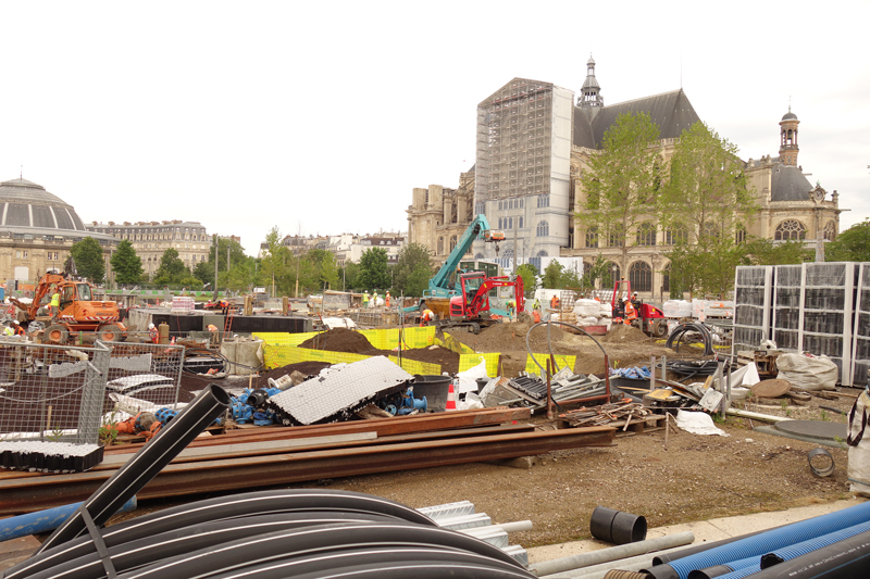 Travaux des jardins du Forum des Halles