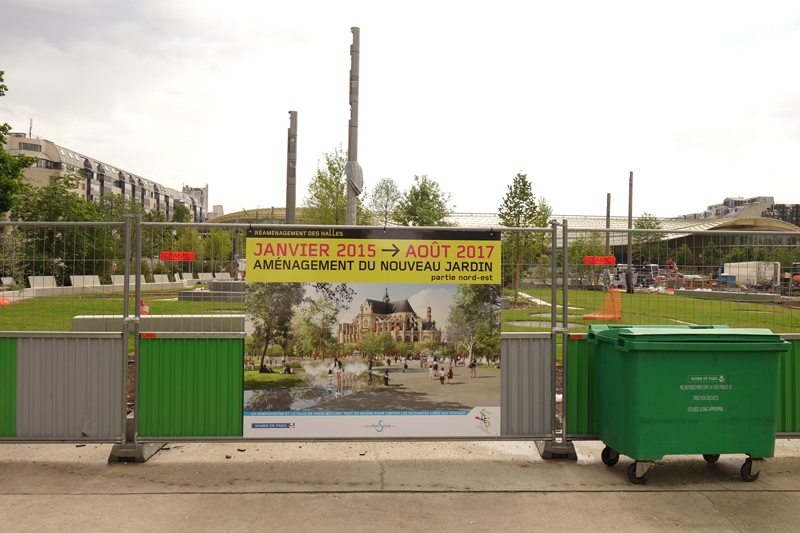 Travaux des jardins du Forum des Halles